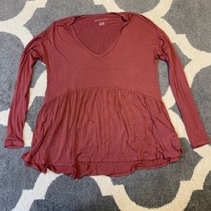 🔴 American Eagle Basic Long Sleeve Flowy T Shirt